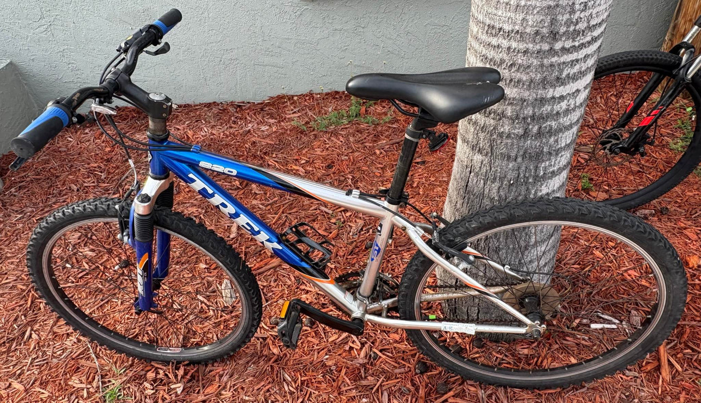 Mountain bike rental, Trek model, available for flexible rental durations in Florida's Space Coast.